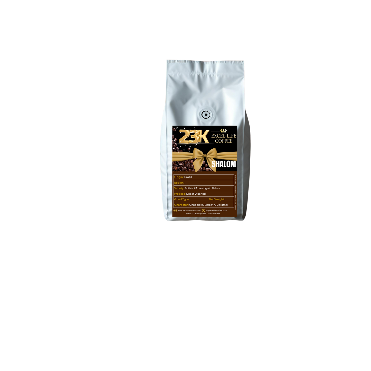 23K Gold 1kg Excel Life Coffee® Personalised with any two names