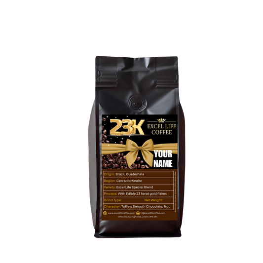 23K Gold 1kg Excel Life Coffee® Personalised with any two names