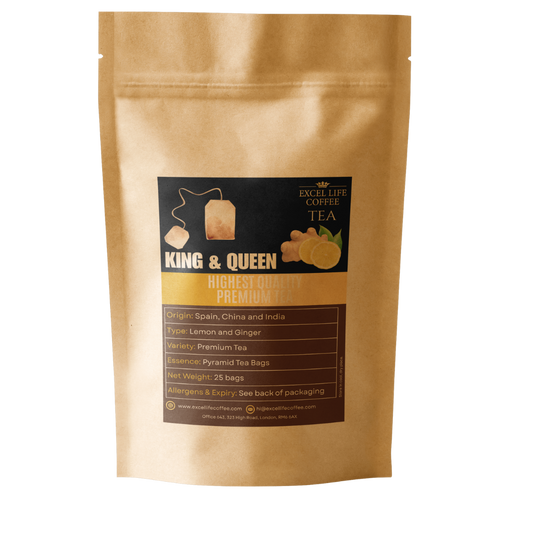 KING &amp; QUEEN - Prémiový čaj s citronem a zázvorem 25, 100 sáčků nebo 250g volné lístky *UŠETŘETE VÍCE NA PŘEDPLATNÉM*